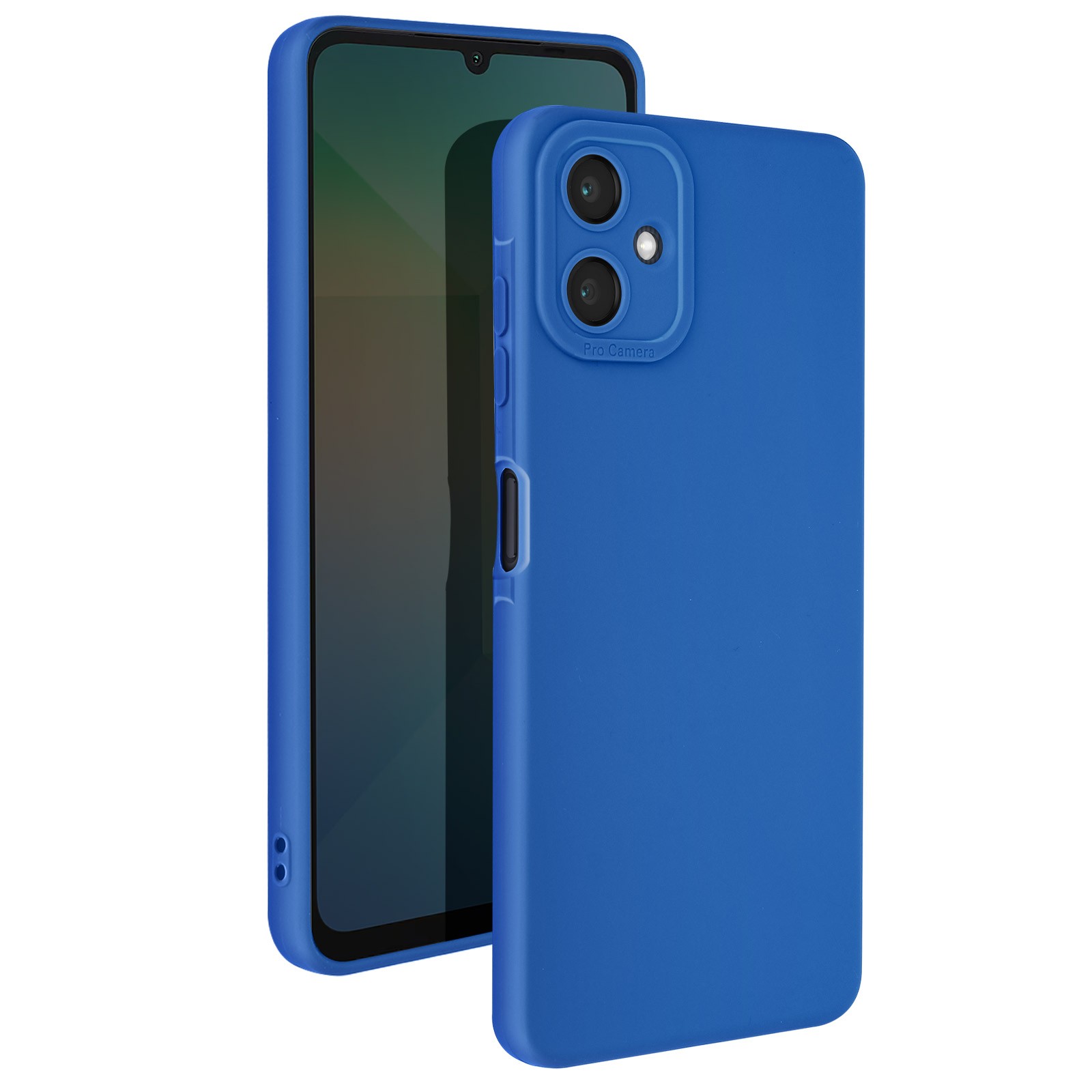 Coque Avizar SoftGlow premium en silicone bleu avec objectif protege pour Galaxy A06