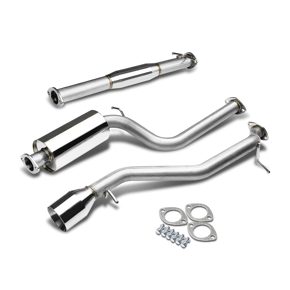 4.5''ROLL WALLED MUFFLER TIP CATBACK EXHAUST FOR 00-04 FOCUS ZX3/5