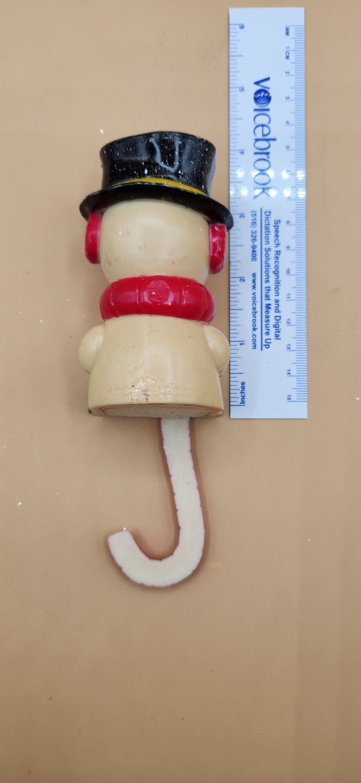 Vintage 1982 Plastic Christmas Stocking Hanger Holder Snowman Sun Hill