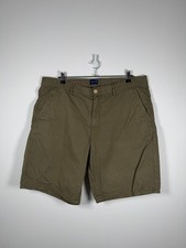 GANT Mens Chino Shorts W40 Khaki Green Relaxed Fit Cotton Bermuda Summer