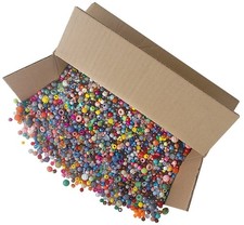 Bonanza 5LB of Mixed Craft Beads, Sizes, Plastic, Round, Multicolor