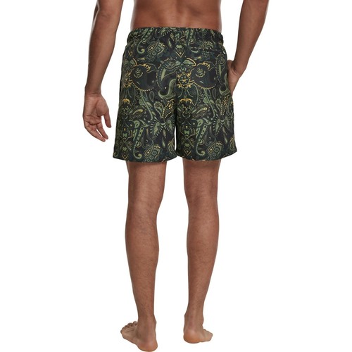 Urban Classics Paisley Swim Shorts Badehose Freizeit Swimwear Strand Badeshorts - Picture 8 of 22