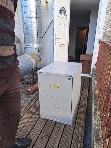 Grey Two Drawer Filing Cabinet - Picture 3 of 4