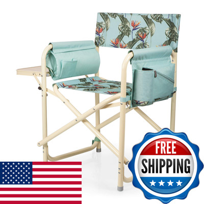 Picnic Time Outdoor Directors Chair Side Table 300 Lb Capacity Folding Outdoor