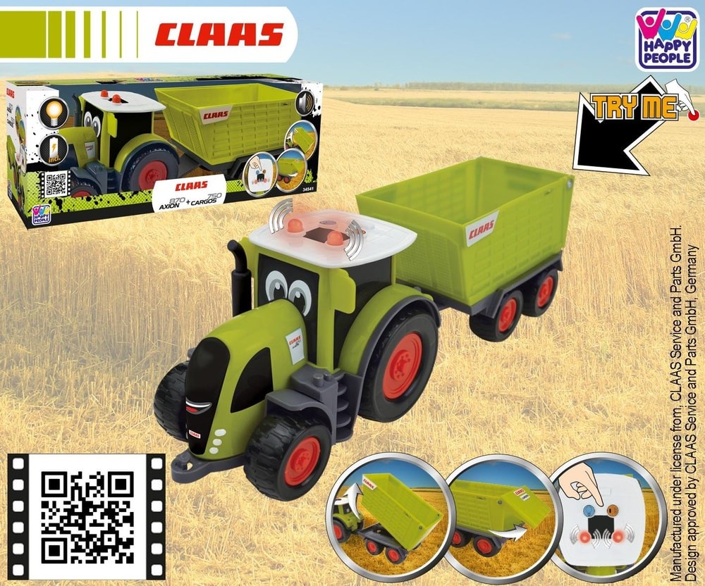 Claas Kids Axion 870 + Cargos 750 Traktor inkl Anhänger 28 см #34535777