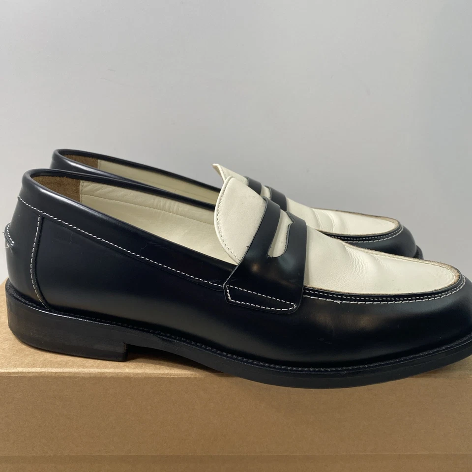 Mocasines Penny en blanco y negro Duke + Dexter Wilde Talla US 12.5-13 UK Talla 12 +Caja Foto 4 de 4