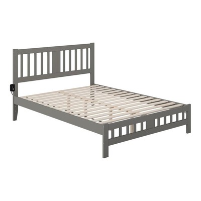 AFI Tahoe Transitional Wood Queen Bed with Footboard in Gray