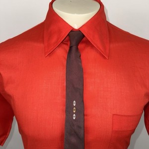 Vtg 60s Wembley Necktie Tie Slim 1.75" Skinny Narrow Silk Mens Atomic Burgundy