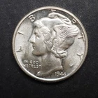 1944  *P*   MERCURY SILVER DIME  ***NICE*** FREE SHIPPING   C1989