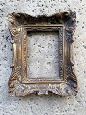 Fine Antique Bronze Gilt Carved Hard Wood Frame Late 19th Century