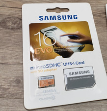 Samsung EVO 16GB High Speed Class 10 MicroSDHC MicroSD UHS-I Memory Card 48 MB/s