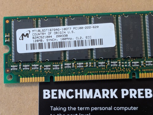 MICRON 128MB Memory, Ram, 100MHZ SDRAM PC100-ECC - Picture 3 of 5