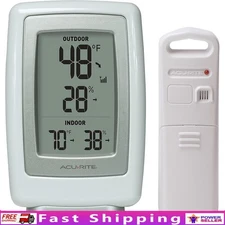 Wireless Digital Thermometer Hygrometer Indoor Outdoor Temperature Sensor New
