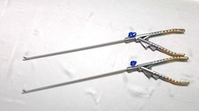 ADDLER LAPAROSCOPIC NEEDLE HOLDER 5MM CURVED JAW GOLD HANDLE SURGICAL INST 2PC