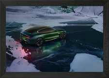BMW Concept Car on Ice Framed Wall Art Poster Canvas Print Picture