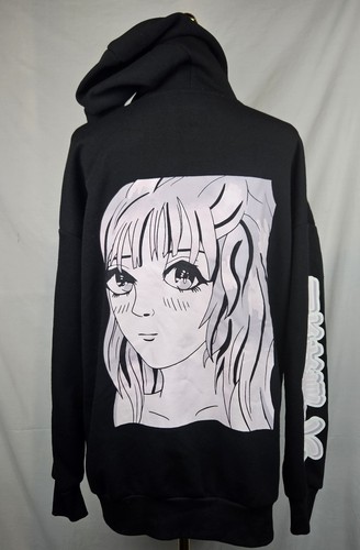 Justify Women's Anime Girl Hoodie Sz M Goth Whimsygoth Punk Grunge - Picture 2 of 5