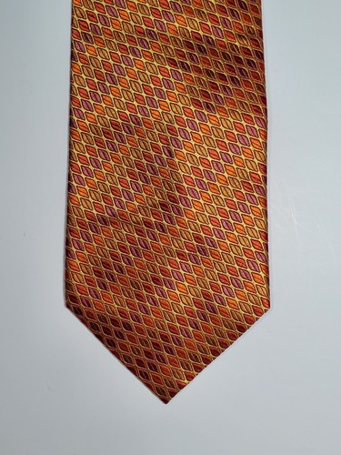 stanley blacker Men's tie, Color-Burnt Orange Geometric Design - Picture 11 of 11