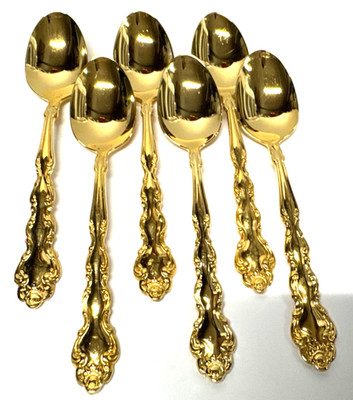 Oneida Community Gold Beethoven Electro-plate 6 Teaspoons golden flatware