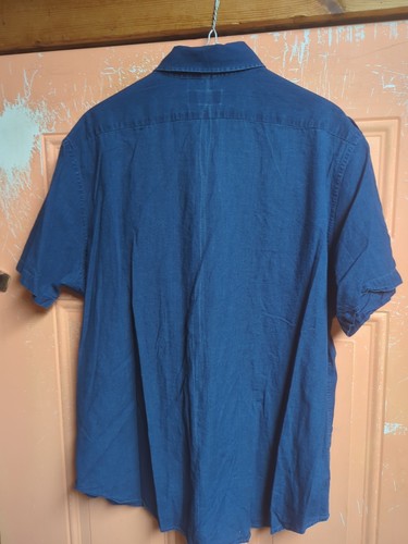 Polo Ralph Lauren Dark Denim Blue Short Sleeve Button Shirt Cotton XL - Picture 7 of 7