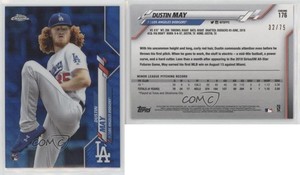 2020 Topps Chrome Blue Wave Refractor /75 Dustin May #176 Rookie RC