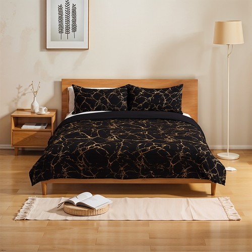 Marble Bedding Set,3pcs Luxury Duvet Cover with Zipper, Single/Double/King Size - Picture 12 of 84
