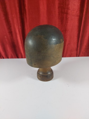 Vintage French Milliners Wooden Hat Block With Stand