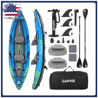Inflatable Kayak Heavy-Duty Tandem Kayak Portable Fishing Kayak 365 x 99 x 40 cm