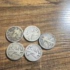 Liberty Walking Silver Half Dollar Coins Lot of 5 Circulated