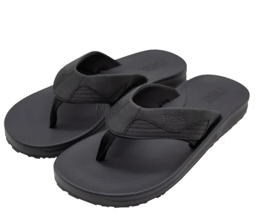 Flojos Men's Size 8 Flip Flops Thongs Sandals, Black