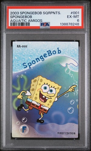 2003 UD SPONGEBOB SQUAREPANTS AQUATIC AMIGOS #001 SPONGEBOB PSA 6