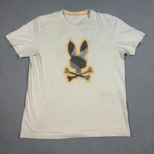 Psycho Bunny Graphic T-Shirt Men’s 5 Medium Beige Embroidered Pima Cotton