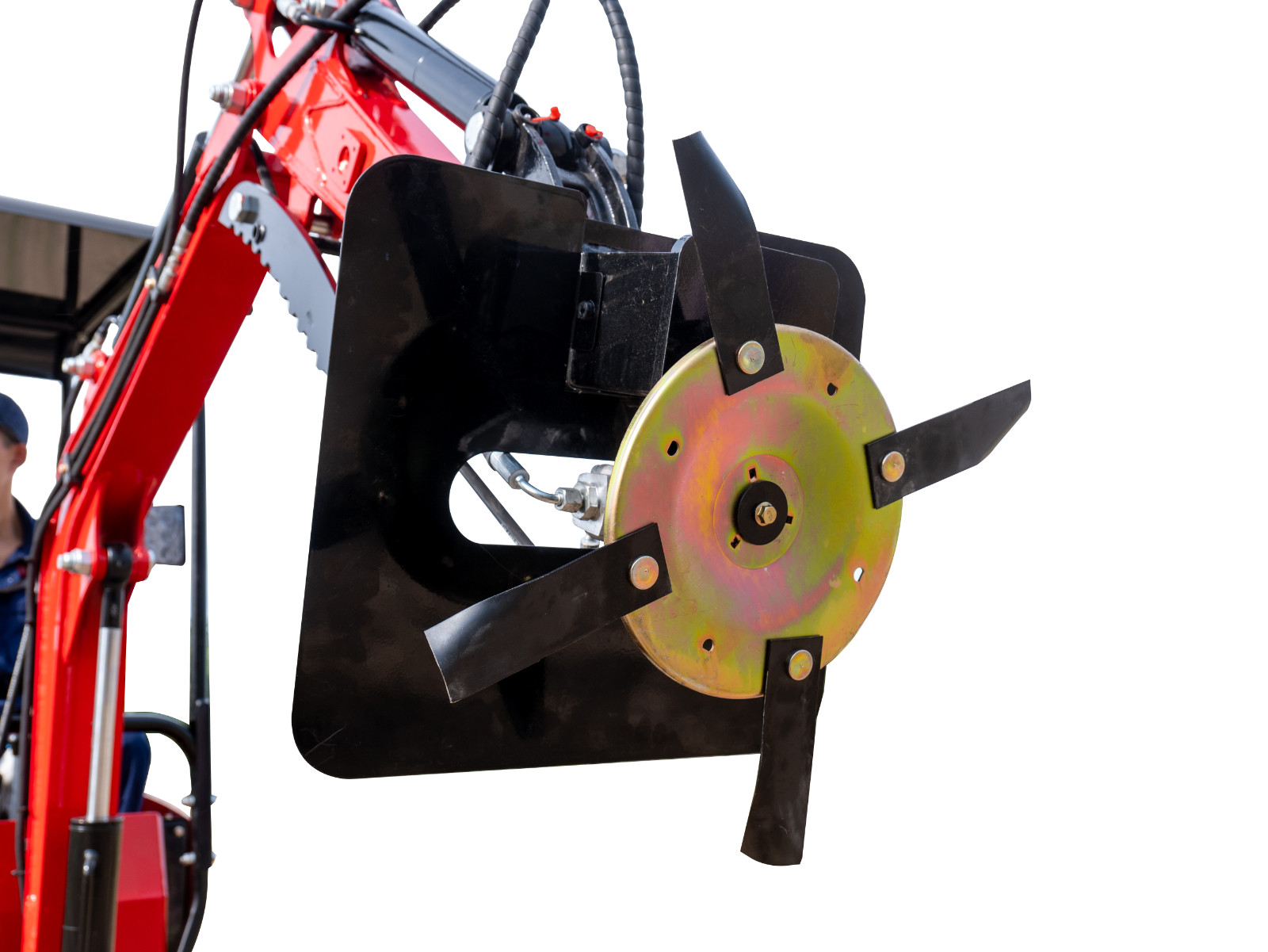 Mini Excavator Hydraulic Brush Cutter Mower 1-1.8 Ton 4 Blade Attachment