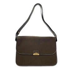 Christian Dior Vintage Oblique Pattern Jacquard Shoulder Bag Brown Authentic