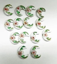 14 ct  Cloisonne CRESENT MOON  Beads - MINT $3 per  see details Fre Ship