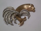VINTAGE VENDOME DOLPHIN JUMPING BROOCH PIN GOLD RETRO SIGNED COSTUME JEWELRY