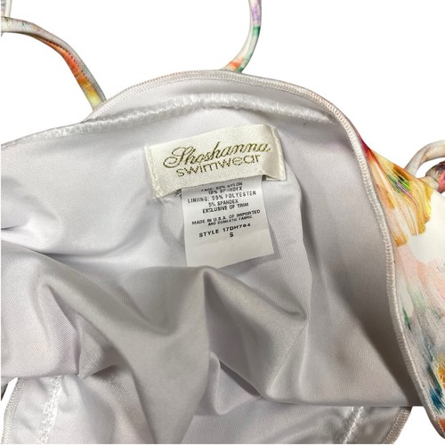 Shoshanna Swimwear Watercolor White Bikini Size D/DD Small String Ruffle - Picture 6 of 8