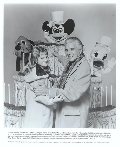 DISNEYLAND’S 30th ANNIVERSRY TV B&W PHOTOS WITH DREW BARRYMORE & JOHN FORSYTHE! - Picture 11 of 12