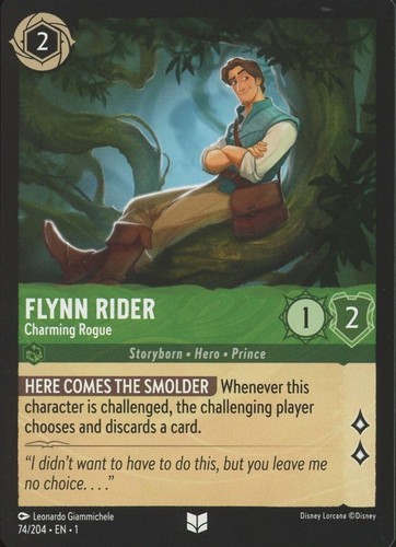 Disney Lorcana: The First Chapter Flynn Rider Charming Rogue Uncommon #74 - 第 1/2 張圖片