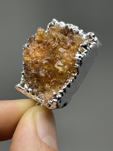 Common Citrine Druzy SP PENDANT Handcrafted Quality Durable L7 - Picture 5 of 7