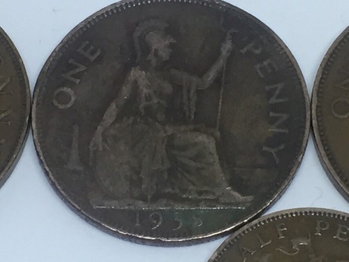UK Great Britain British Warship Coins 36 38 2/46 67 penny 1940 50 half penny, - Picture 3 of 9