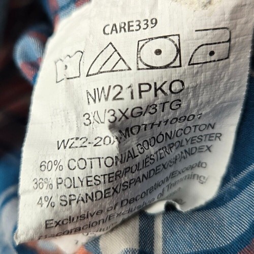 Wrangler Outdoor kariertes Arbeitshemd Herren Button Down Druckknopf Ranch Active 3XL - Bild 5 von 6