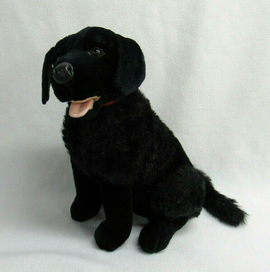 Vtg FAO Schwarz Black Labrador Puppy Dog Stuffed Plush