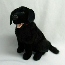 Vtg FAO Schwarz Black Labrador Puppy Dog Stuffed Plush