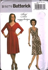 5079 Vintage Butterick SEWING Pattern Misses Fitted  Flared Dress Suzi Chin FF