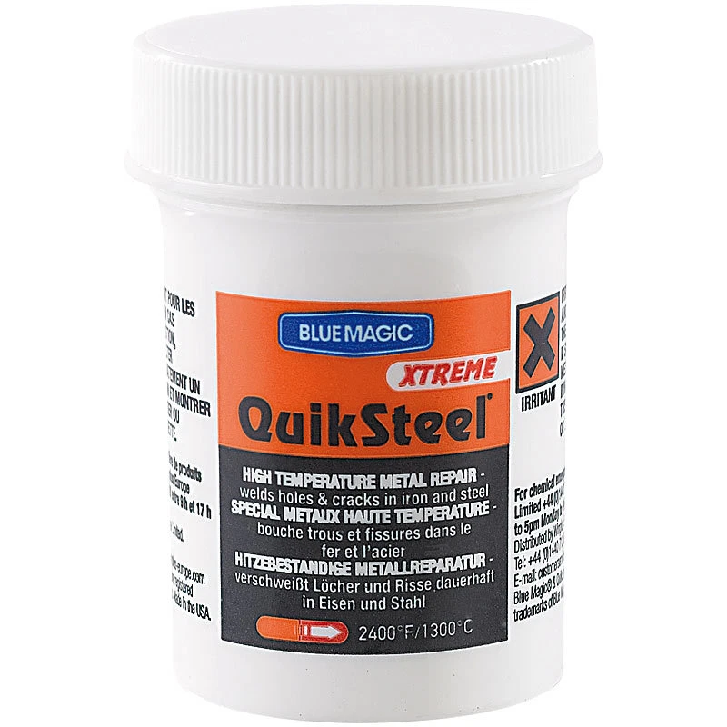BLUE MAGIC QuikSteel Kaltschweißmasse für Metalle, hitzebeständig bis 1.316 °C