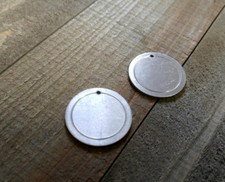 Stamping Blank Circle 1 Inch Metal Silver Aluminum Border Blanks Round 4pcs