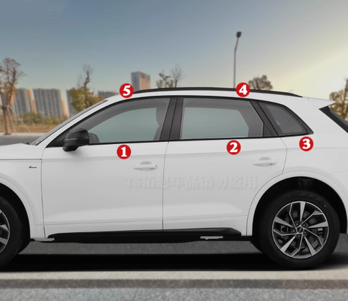 Black Titanium Window Trim Strip Cover Trim For AUDI Q5 SQ5 2011-15 16 2017 W - Picture 3 of 4