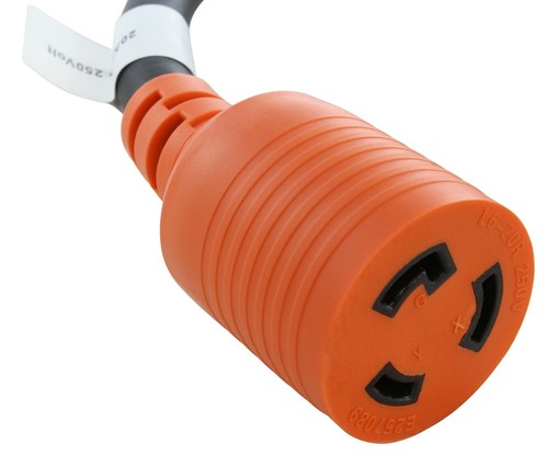 Cavo di prolunga in gomma di bloccaggio 25 piedi 20 A 250 V 3 poli NEMA L6-20 di AC WORKS® - Foto 4 di 4