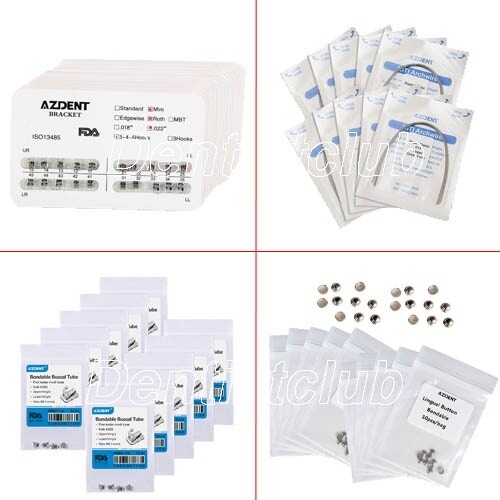 Brackets de ortodoncia dental AZDENT/Alambre de arco/tubo bucal/botón lingual - Imagen 1 de 26