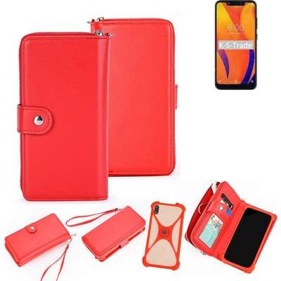 2in1 Hülle Portemonnee für Vsmart Joy 1+ Schutzhülle Case Handyhülle rot